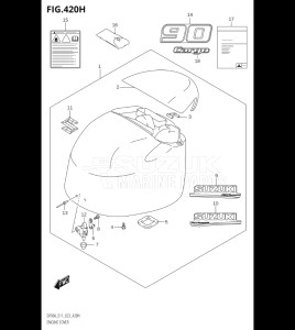 10004F-140001 (2021) 100hp E01 E40-Gen. Export 1 - Costa Rica (DF100BT  DF100BT   DF100BT) DF100B drawing ENGINE COVER (DF90AWQH)