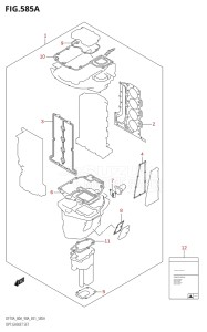 08002F-110001 (2011) 80hp E01 E40-Gen. Export 1 - Costa Rica (DF80AT  DF80AWT) DF80A drawing OPT:GASKET SET