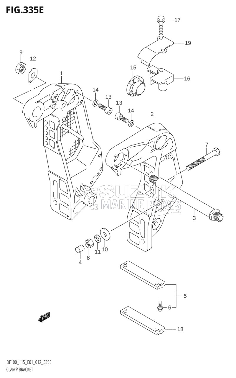 CLAMP BRACKET (DF115Z:E01)