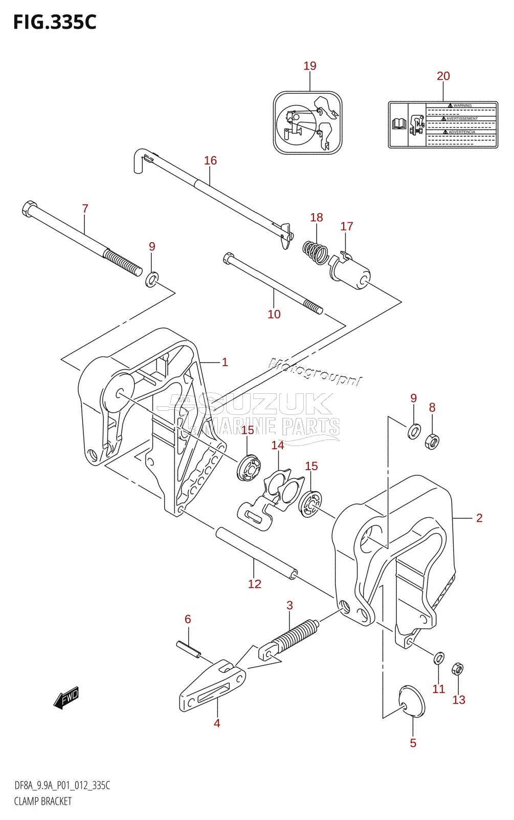 CLAMP BRACKET (DF9.9A:P01)