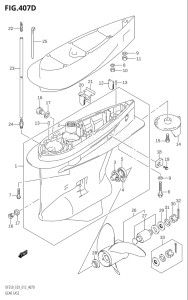 22503F-210001 (2012) 225hp E03-USA (DF225T) DF225T drawing GEAR CASE (DF225Z:E03)