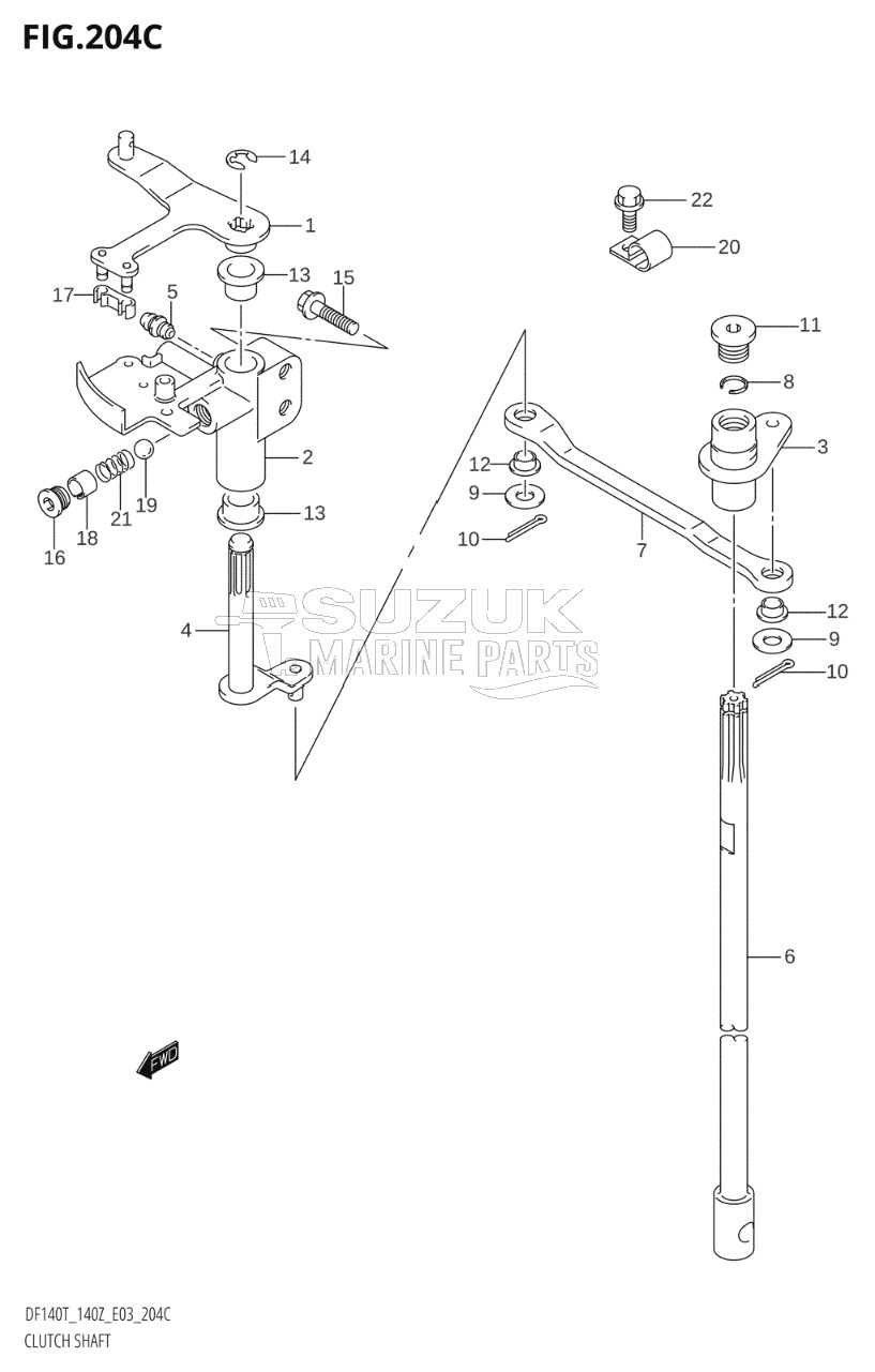 CLUTCH SHAFT (K6,K7,K8,K9,K10,011)