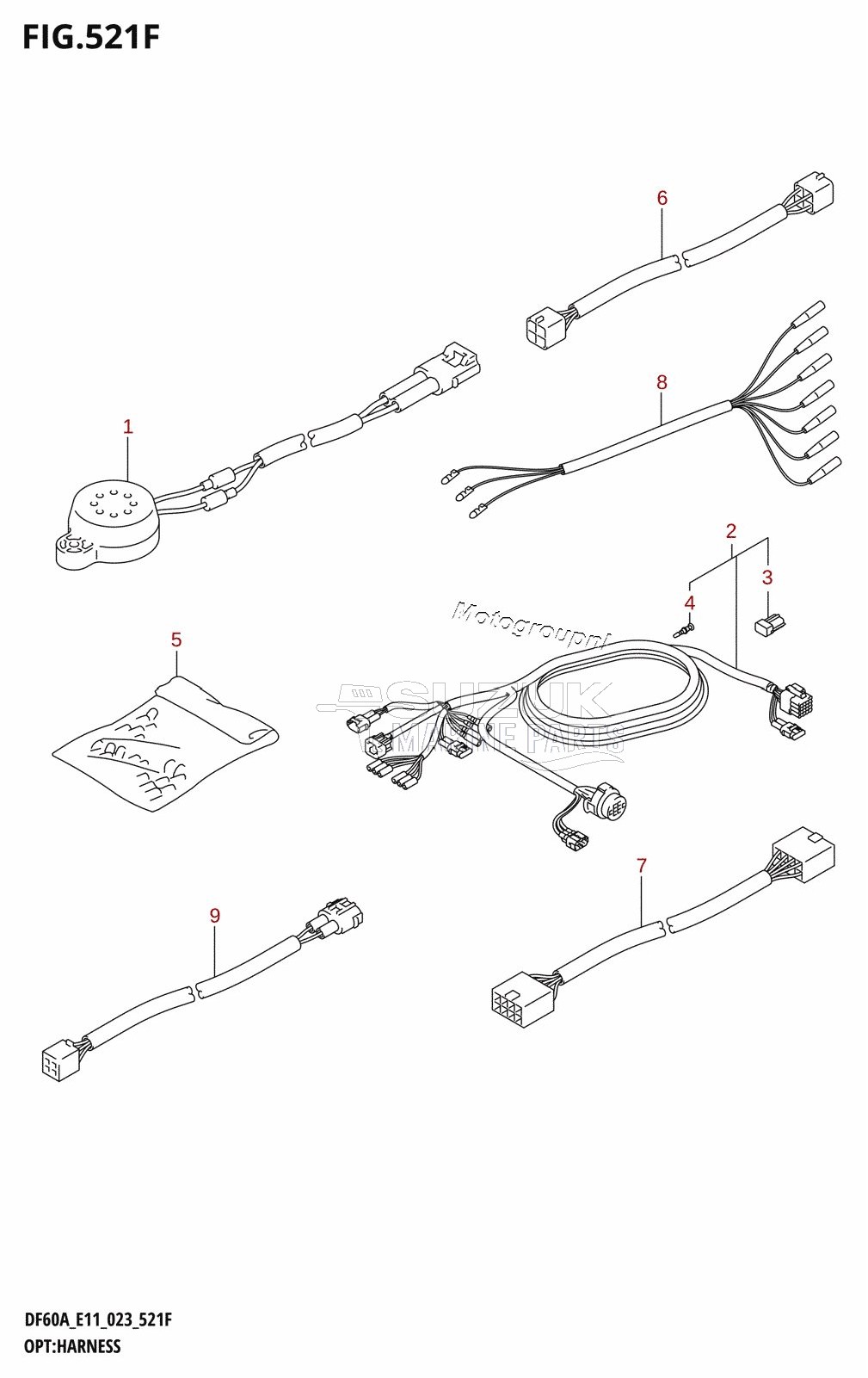 OPT:HARNESS ((DF40AQH,DF40ATH,DF50ATH,DF60AQH,DF60ATH,DF50AVTH,DF60AVTH):023)