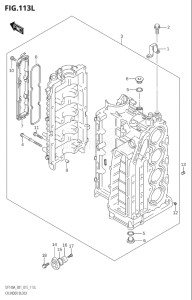 11503Z-510001 (2005) 115hp E01 E40-Gen. Export 1 - Costa Rica (DF115AZ) DF115AZ drawing CYLINDER BLOCK (DF115AT:E01)