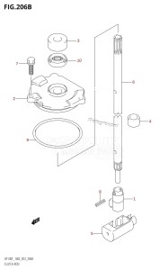 DF140 From 14001F-780001 (E03)  2007 drawing CLUTCH ROD (DF140T:(K6,K7,K8,K9,K10,011))