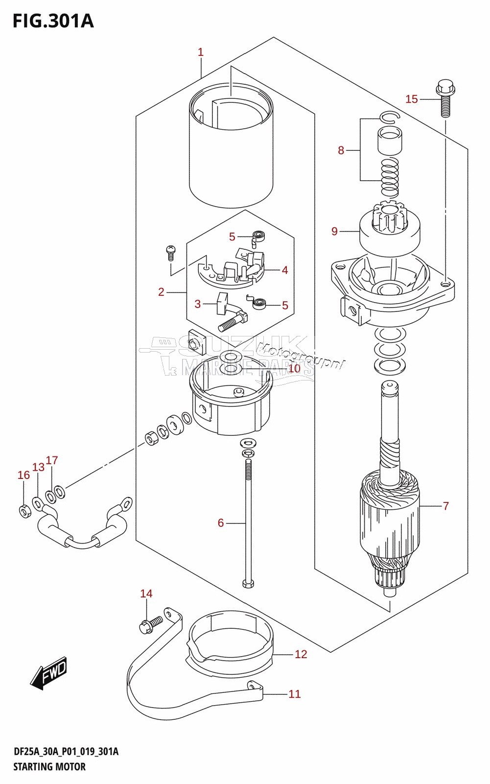 STARTING MOTOR (DF25A,DF25AR,DF25ATH)