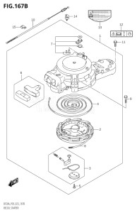 00995F-140001 (2021) 9.9hp P03 E03-USA (DF9.9B   DF9.9B   DF9.9BT   DF9.9BT   DF9.9BTH   DF9.9BTH) DF9.9B drawing RECOIL STARTER (SEE NOTE)