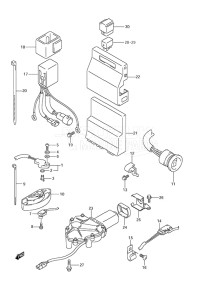 Outboard DF 250AP drawing PTT Switch/Engine Control Unit