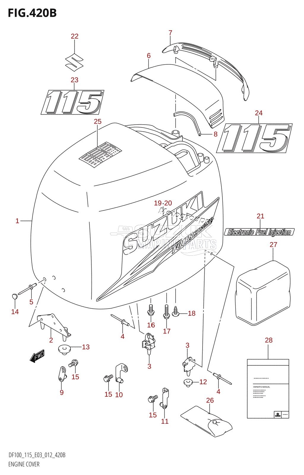 ENGINE COVER (DF115T:E03)