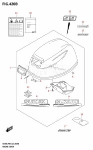 DF20A From 02002F-240001 (E01 P01 P40)  2022 drawing ENGINE COVER ((DF9.9B,DF9.9BR,DF9.9BT,DF9.9BTH):020)