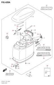 DF250ST From 25004F-340001 (E03)  2023 drawing ENGINE COVER ((DF200T,DF200Z):020)