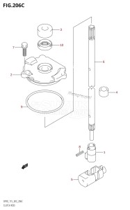 DF115Z From 11501Z-980001 (E03)  2009 drawing CLUTCH ROD (DF115Z)