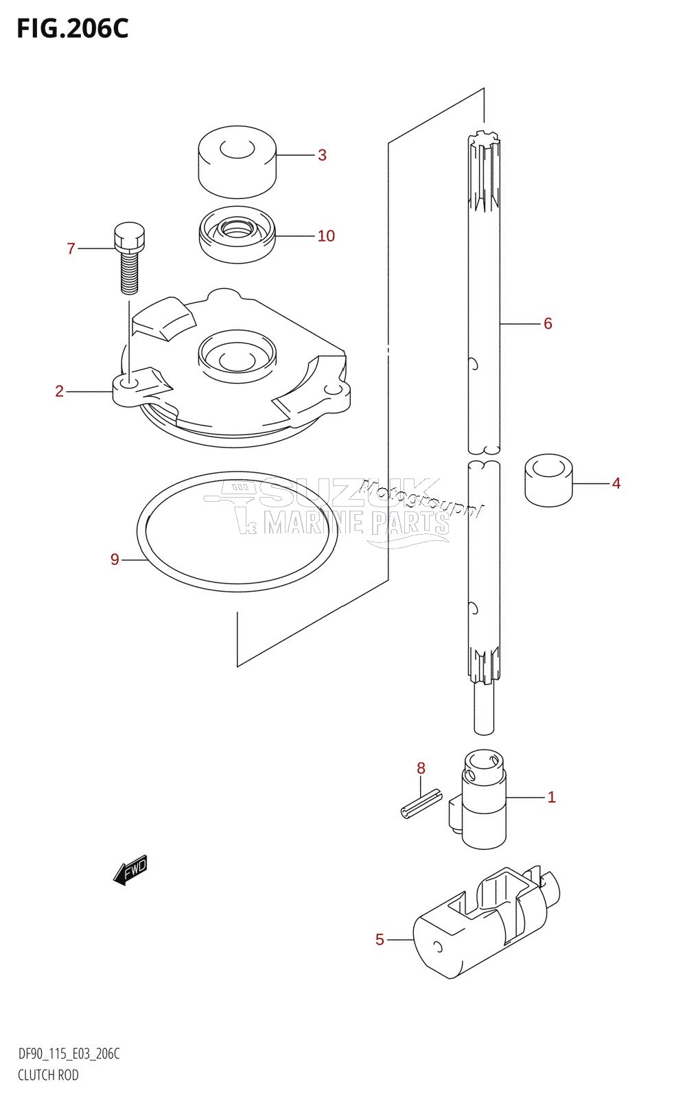 CLUTCH ROD (DF115Z)