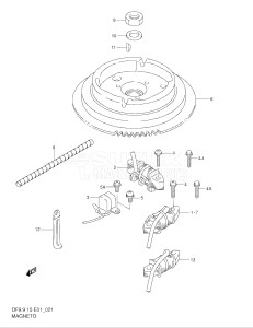 00991 F-751001- (1997) 9.9hp - (DF9.9(A,AR)S V) DF9.9(A,A)S V drawing MAGNETO