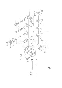 Outboard DF 70 drawing Exhaust Manifold