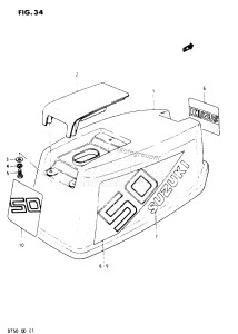 DT50 From 5002-300001 ()  1978 drawing ENGINE COVER (DT50M)