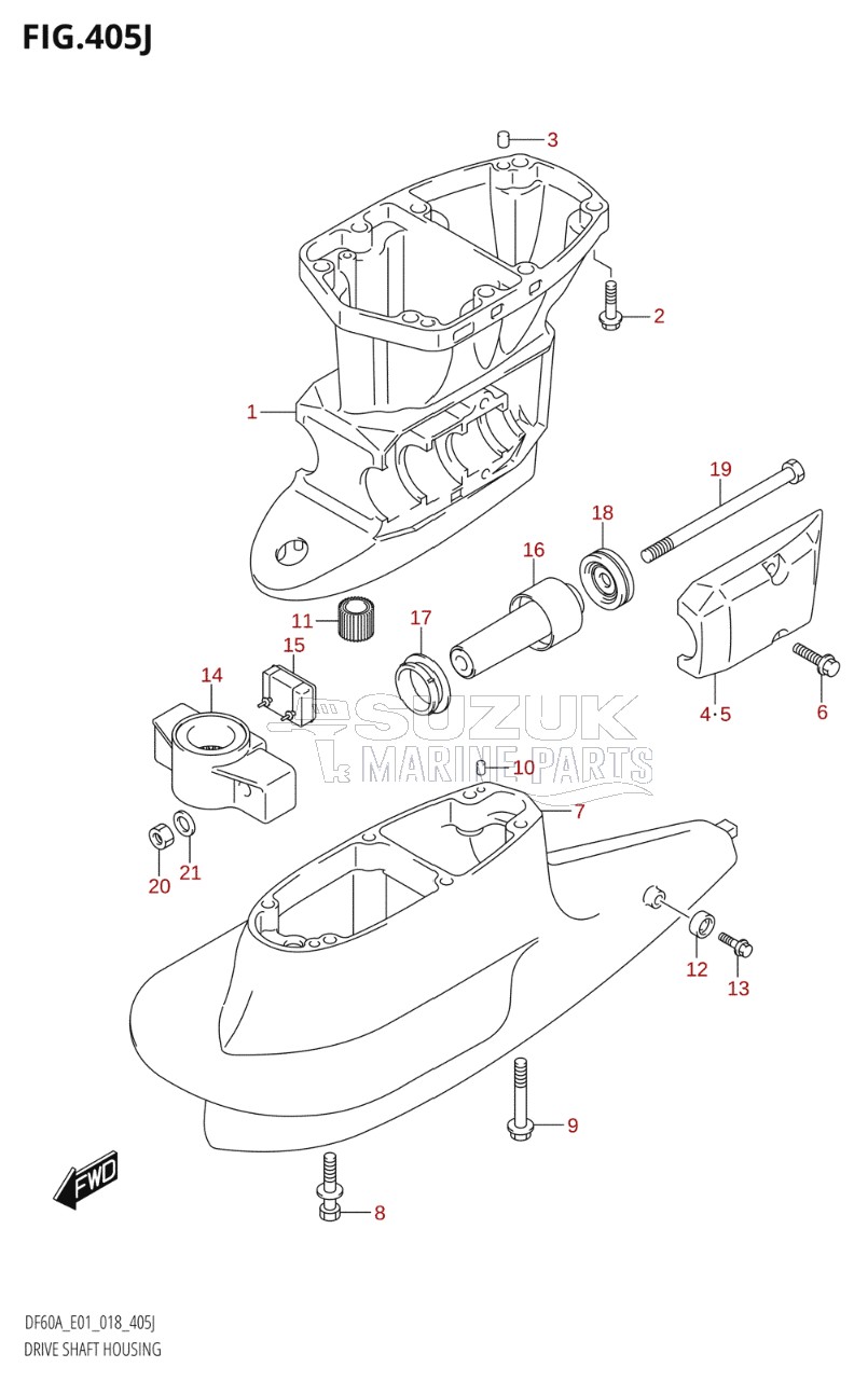 DRIVE SHAFT HOUSING (DF60AVTH:E01,DF60AVTH:E40)