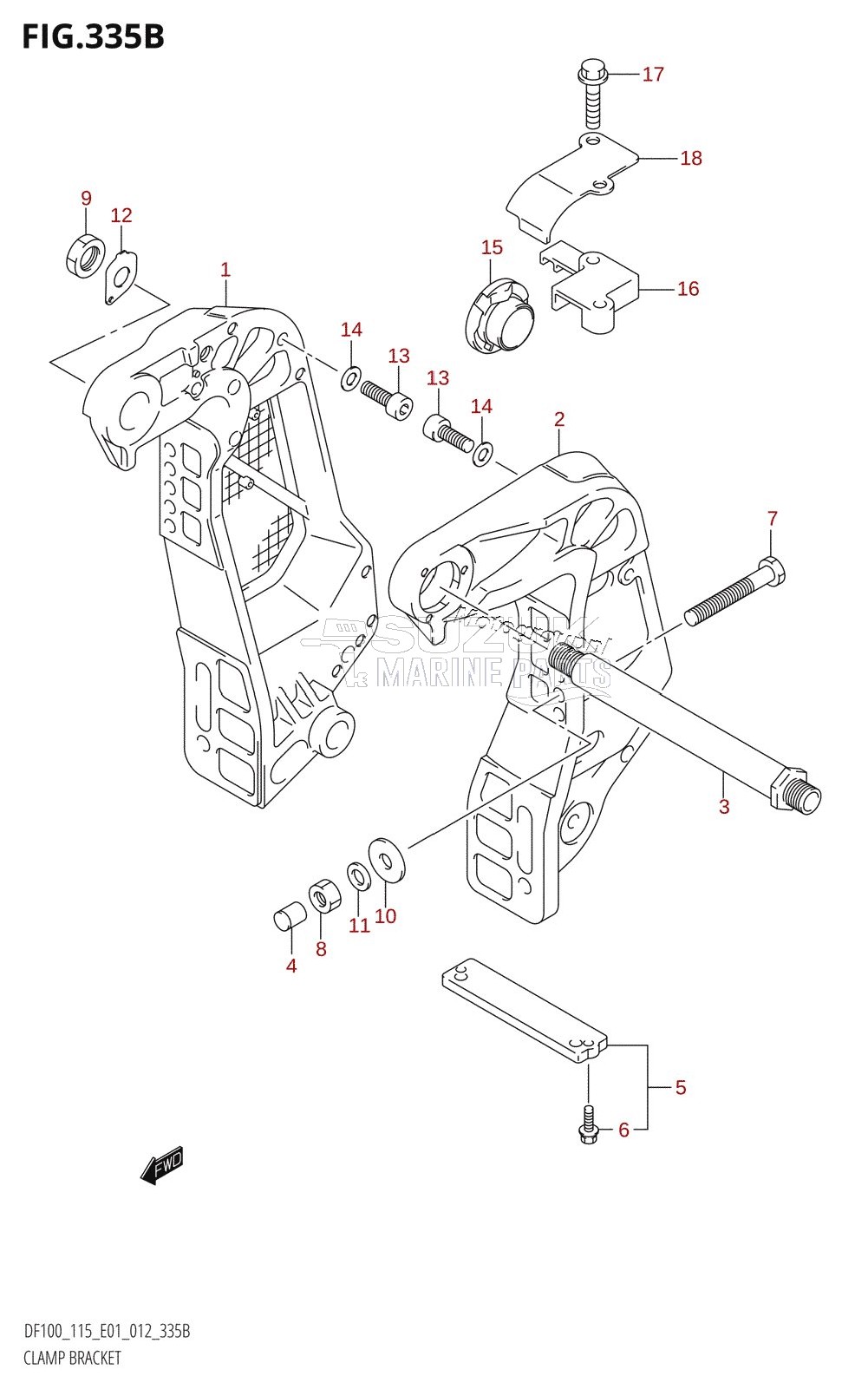 CLAMP BRACKET (DF100T:E40)