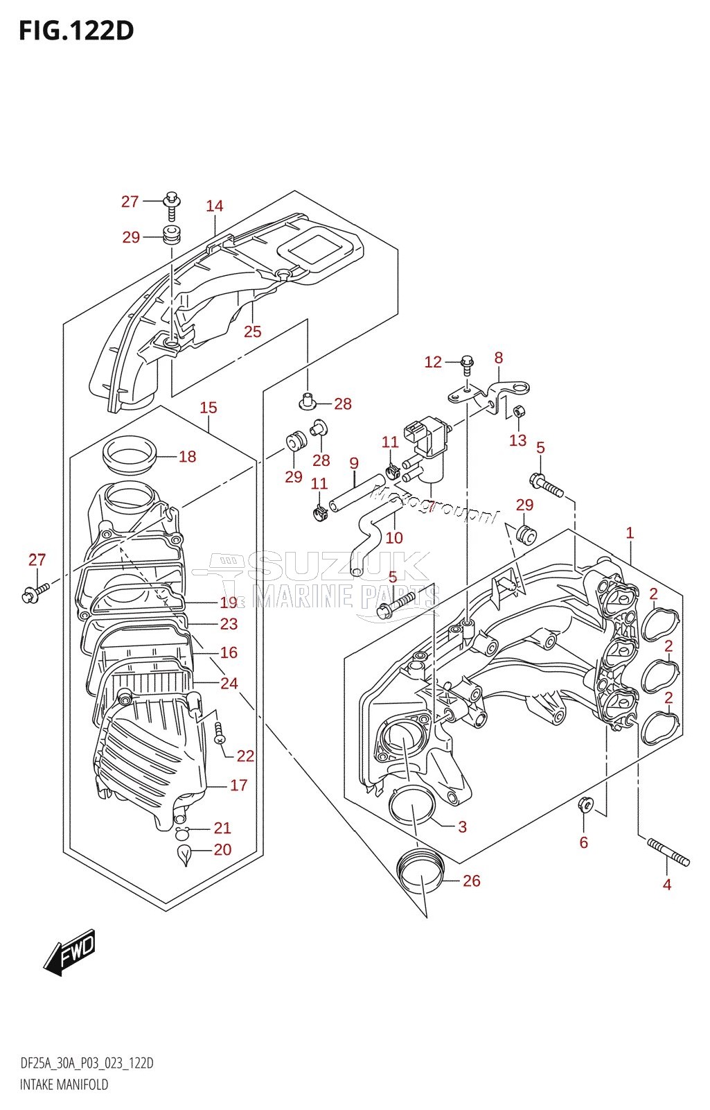 INTAKE MANIFOLD ((021,022,023):(DF30AT,DF30ATH))