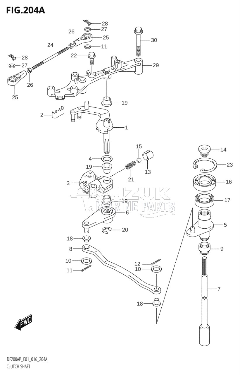 CLUTCH SHAFT (DF200AP:E01)