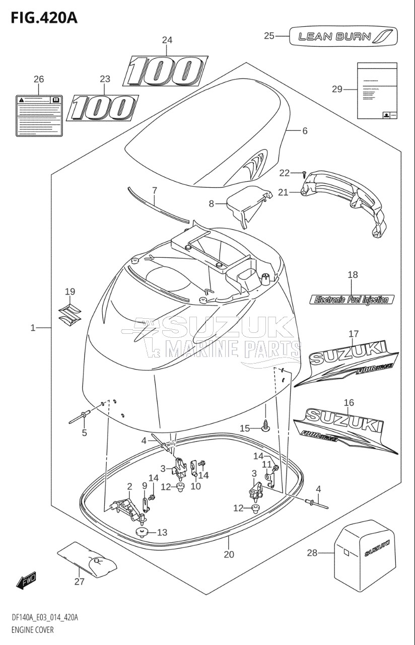 ENGINE COVER (DF100AT:E03)