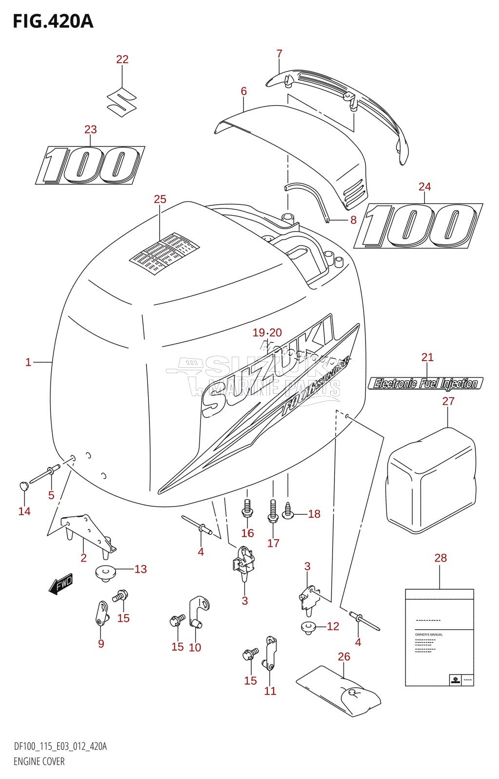 ENGINE COVER (DF100T:E03)