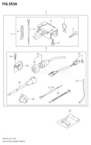 00994F-140001 (2021) 9.9hp E01-Gen. Export 1 (DF9.9A  DF9.9AR) DF9.9A drawing OPT:ELECTRICAL (MANUAL STARTER) (SEE NOTE 1)