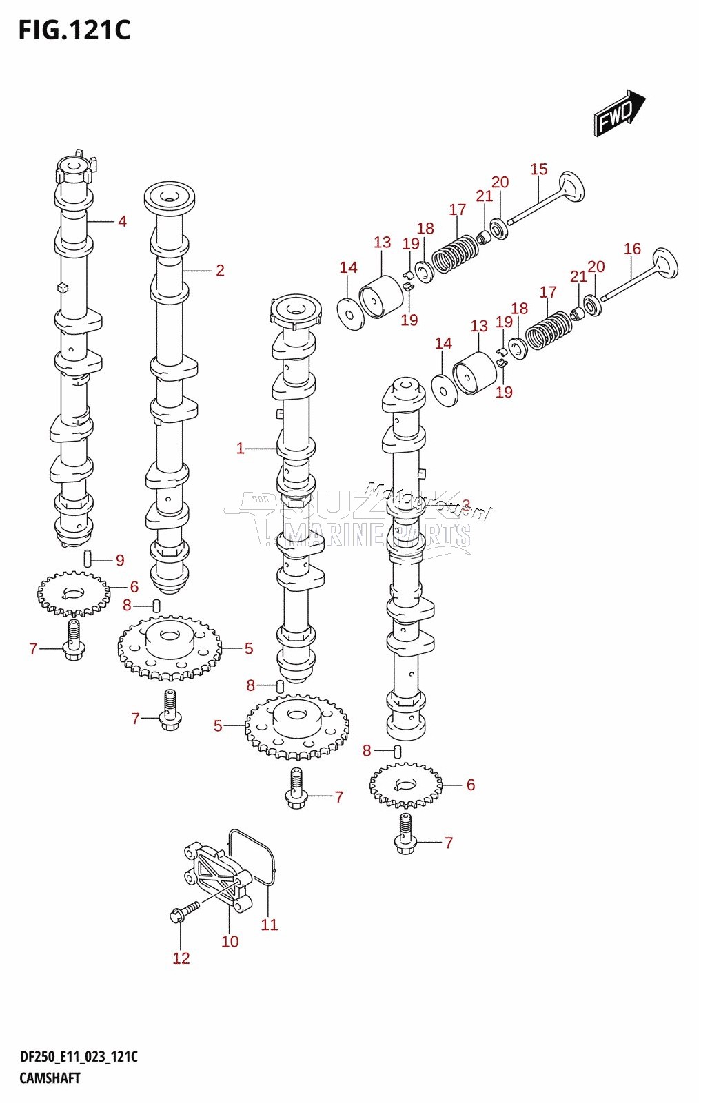 CAMSHAFT ((DF225T,DF225Z):(020,021))