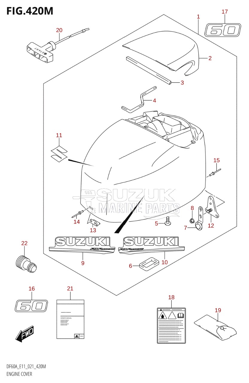 ENGINE COVER ((DF60A,DF60AVT):E03:020)