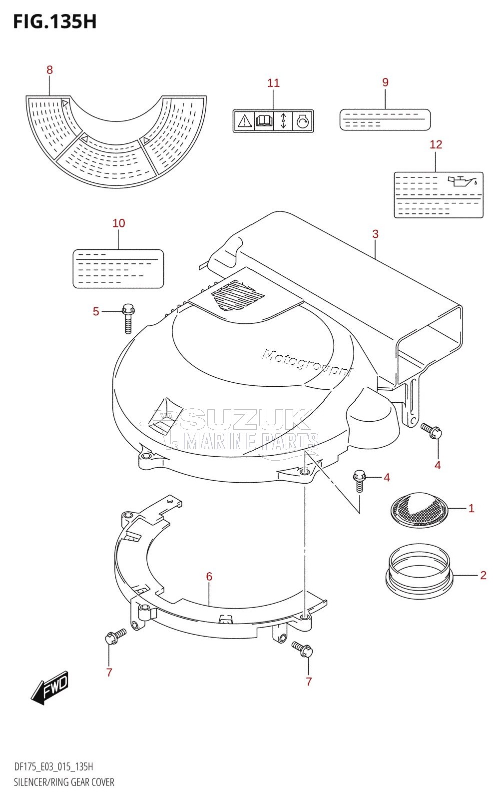 SILENCER /​ RING GEAR COVER (DF175ZG:E03)