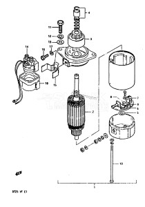 DT25 From 02503-507355 ()  1985 drawing STARTING MOTOR