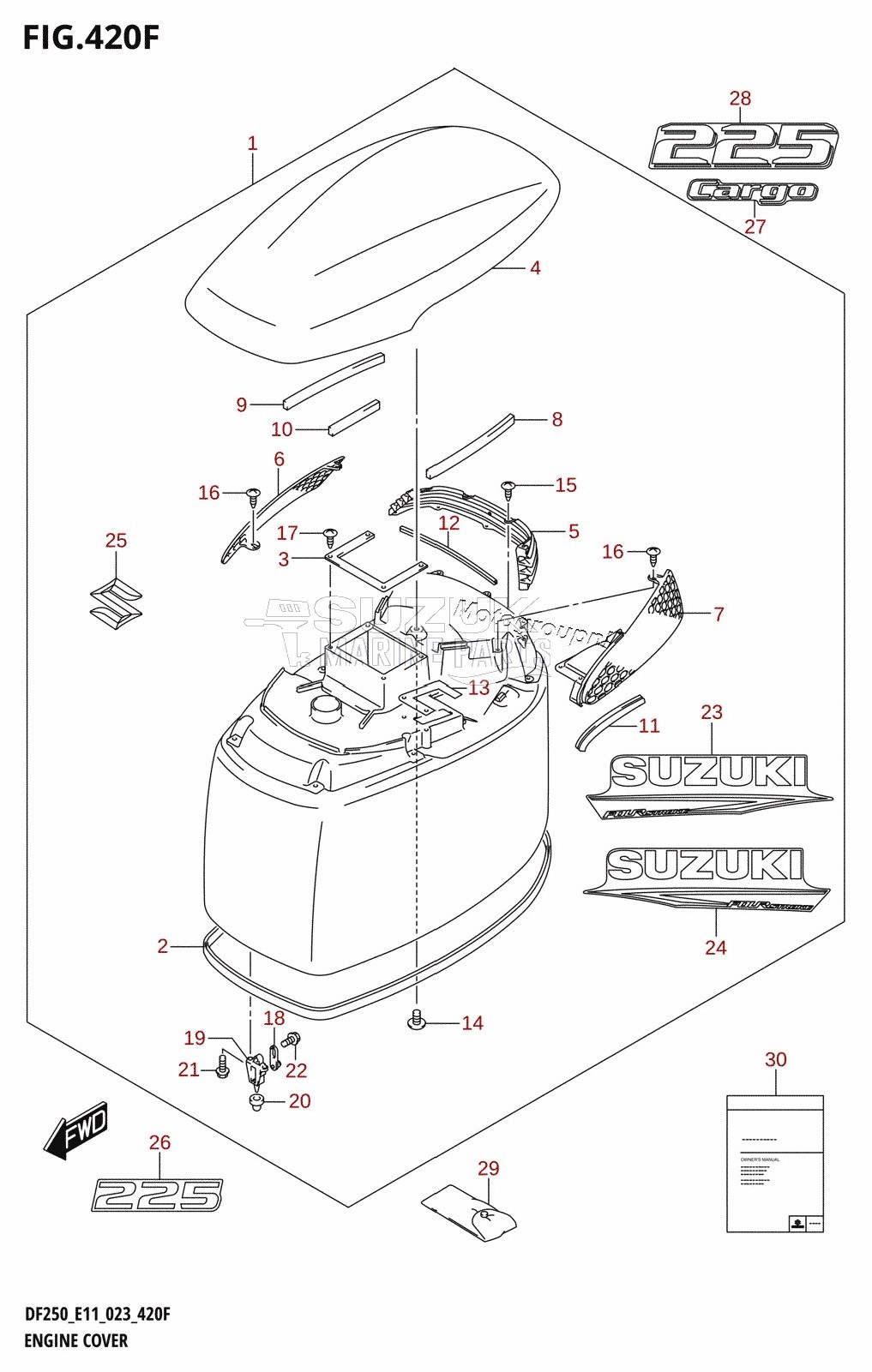 ENGINE COVER ((DF225T,DF225Z):(022,023))