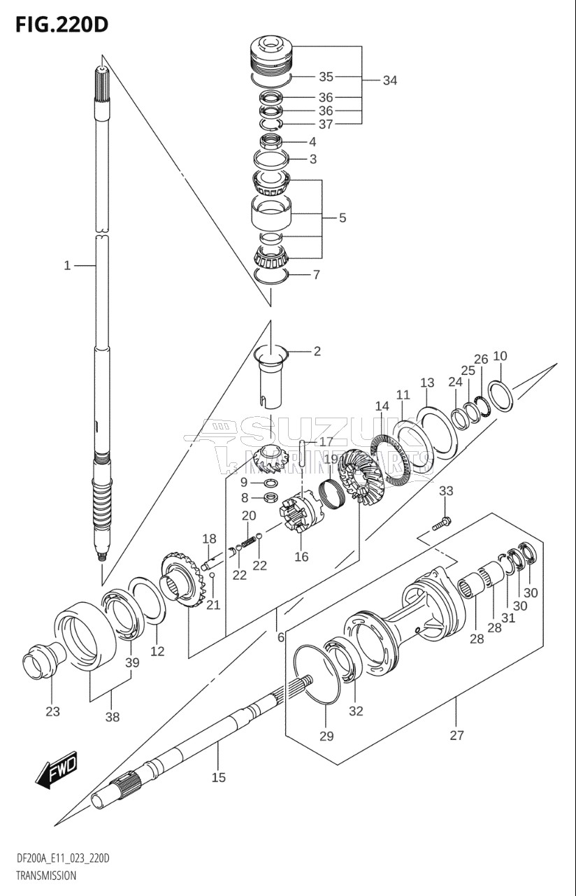 TRANSMISSION ((DF200AZ,DF175AZ,DF150AZ):(022,023))