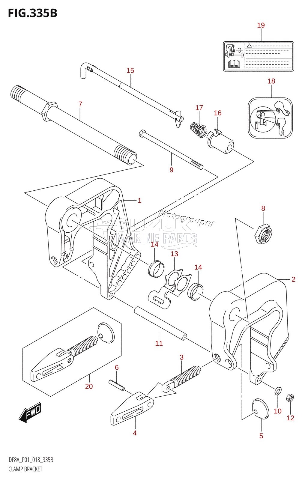 CLAMP BRACKET (DF8AR,DF9.9AR)