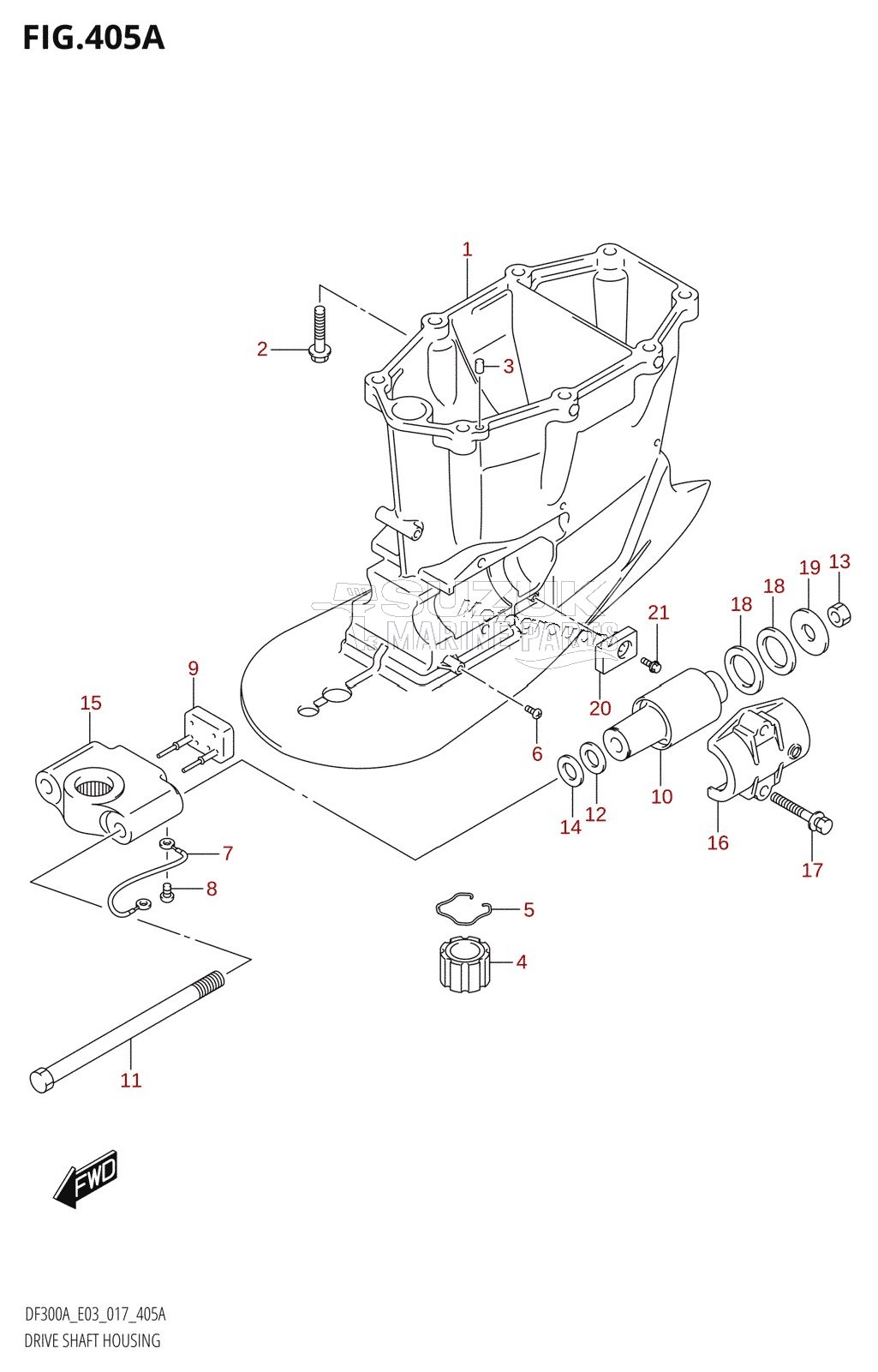 DRIVE SHAFT HOUSING (DF300A:E03:X-TRANSOM)