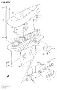 DF200Z From 20002Z-310001 (E03)  2013 drawing GEAR CASE (DF225T:E03)