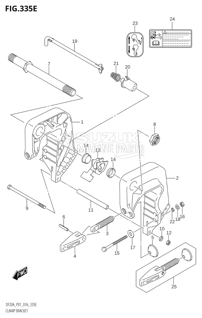 CLAMP BRACKET (DF15AR:P01)