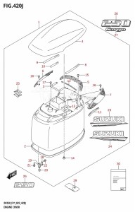 DF200 From 20002F-240001 (E01 E40)  2022 drawing ENGINE COVER ((DF250T,DF250Z):(022,023))