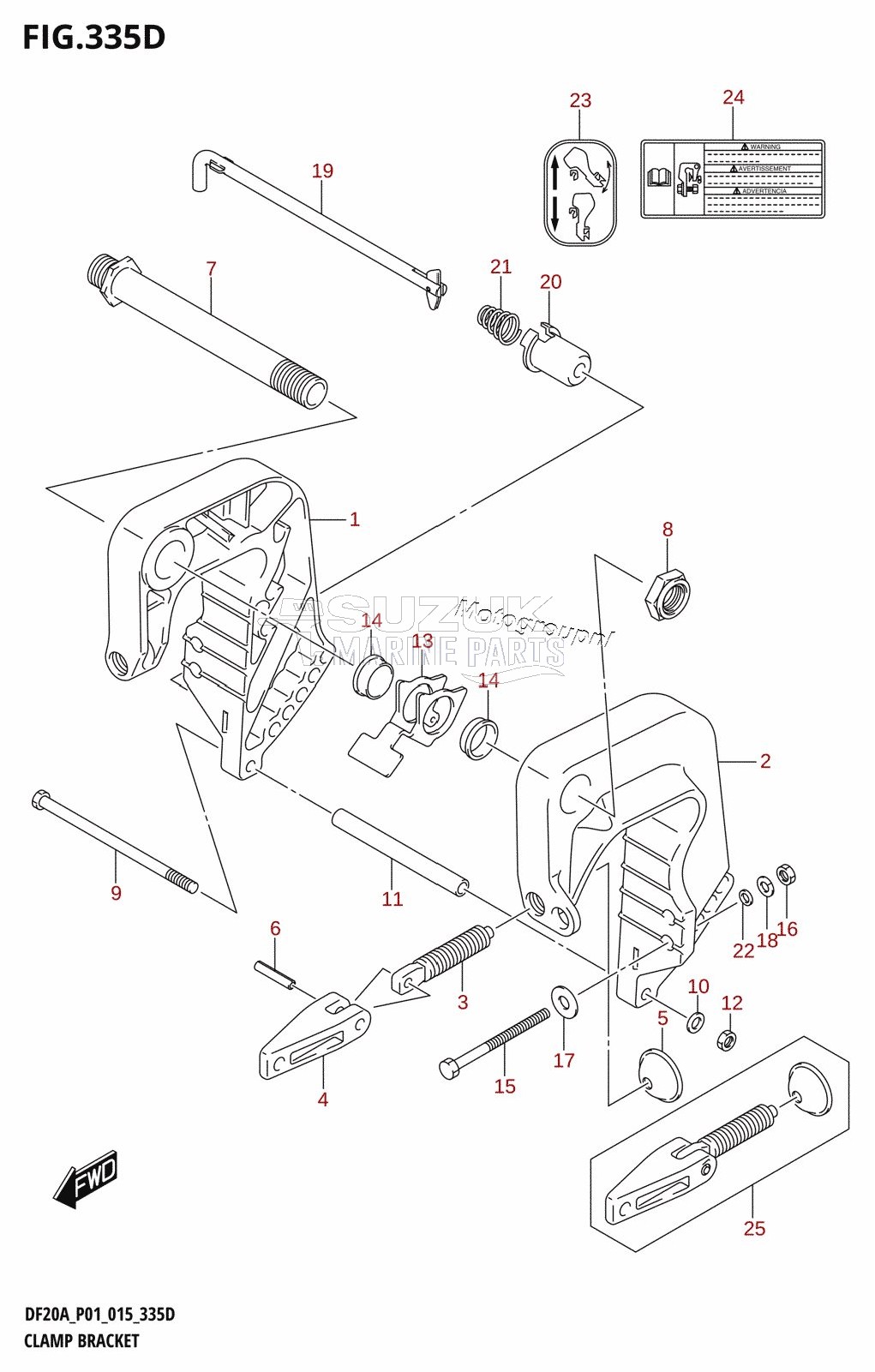 CLAMP BRACKET (DF15A:P01)