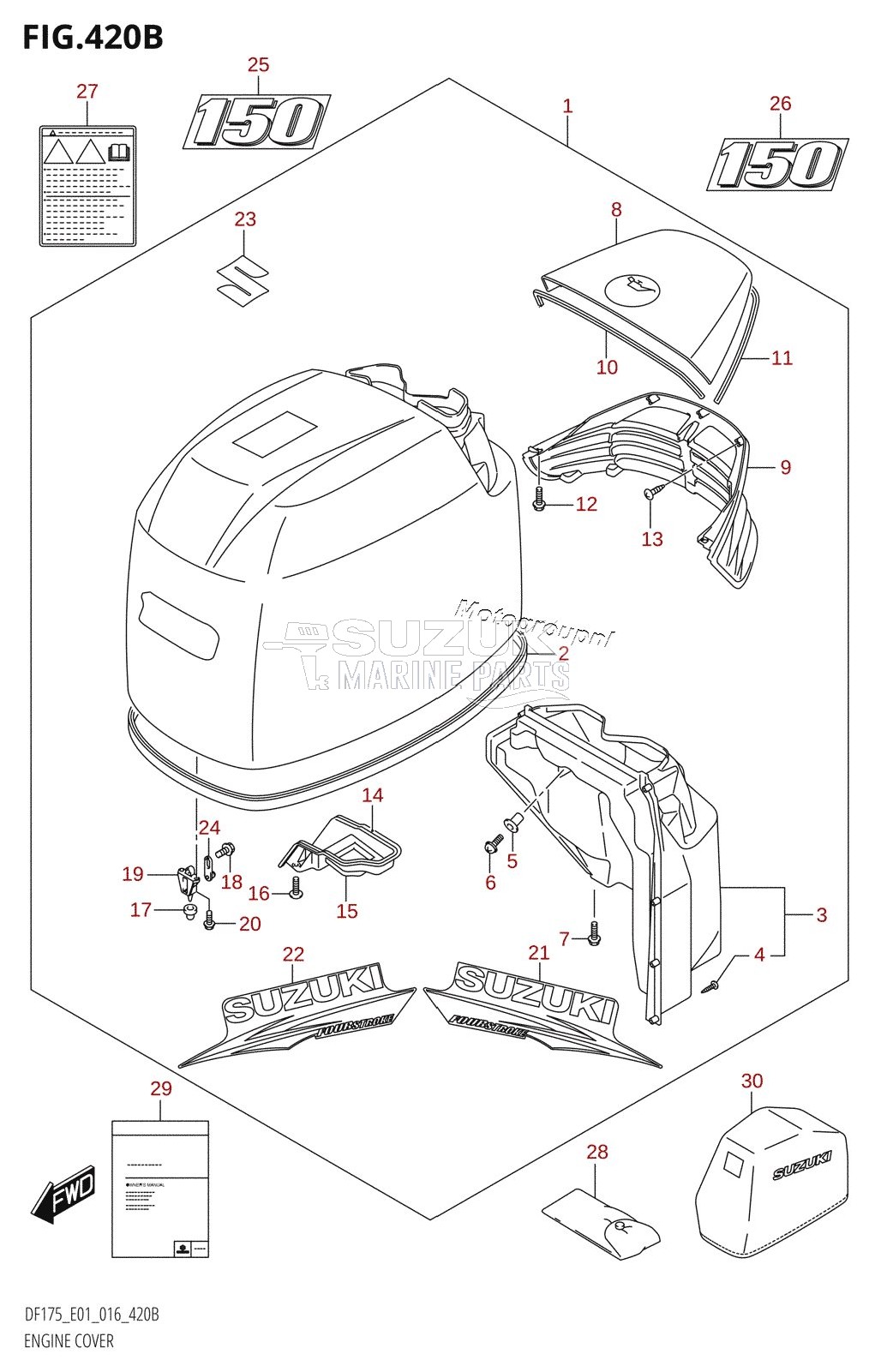 ENGINE COVER (DF150T:E01,DF150Z:E01)