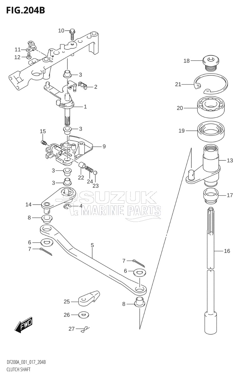 CLUTCH SHAFT (DF200AT:E40)