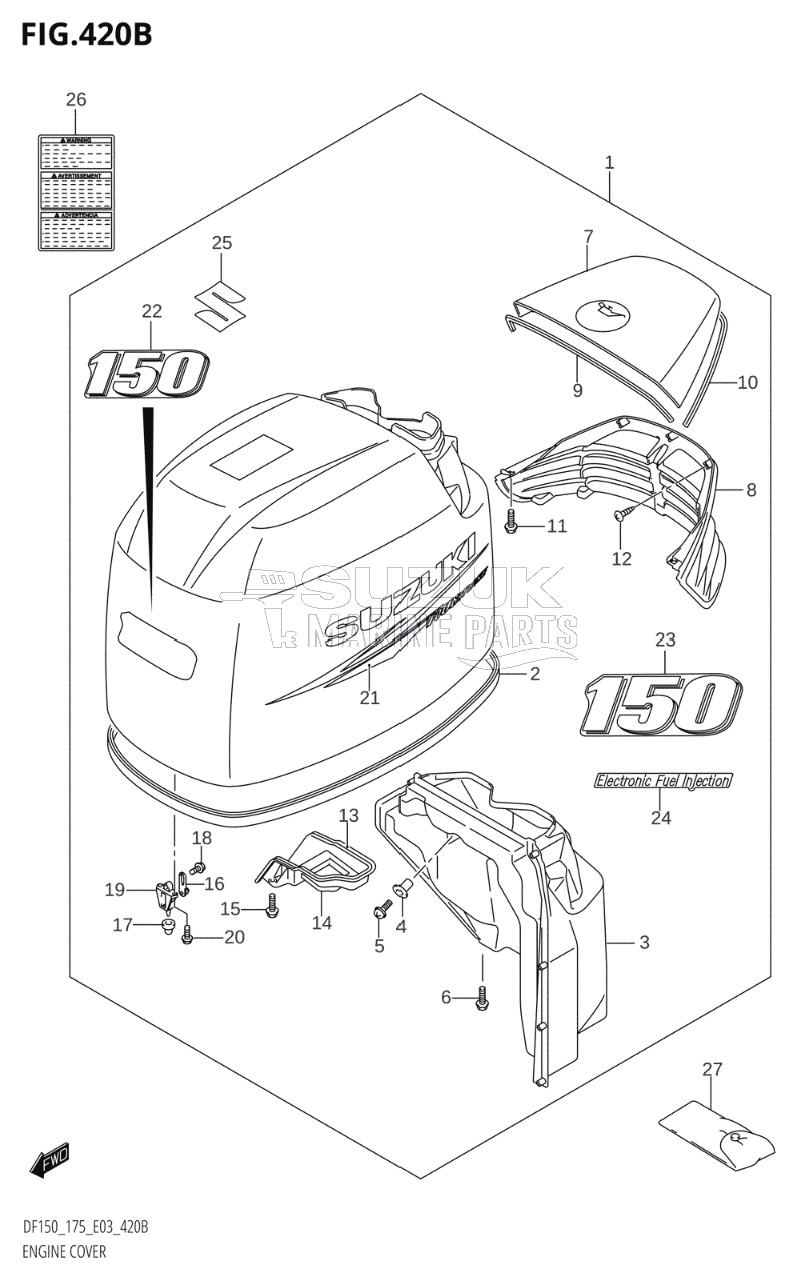 ENGINE COVER (DF150T,DF150Z:(K10,011))