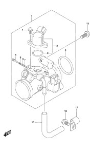 Outboard DF 9.9B drawing Throttle Body Non-Remote Control