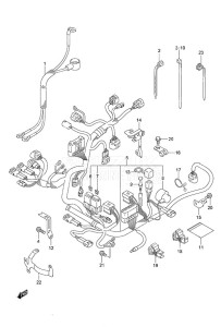 DF 20A drawing Harness Tiller Handle w/Power Tilt