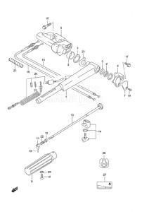 Outboard DF 25 V-Twin drawing Tiller Handle Gas Assist Tilt