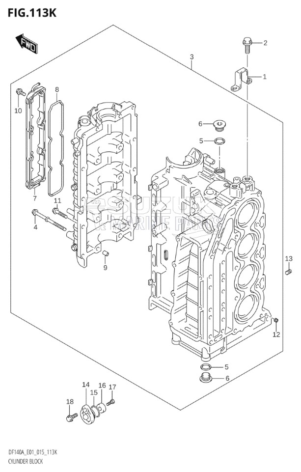 CYLINDER BLOCK (DF100AT:E01)