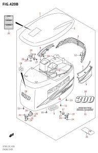 DF300 From 30001F-880001 (E03)  2008 drawing ENGINE COVER (K10,011)