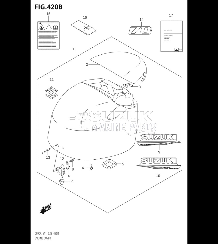 ENGINE COVER ((DF70A,DF70ATH):(021,022,023))