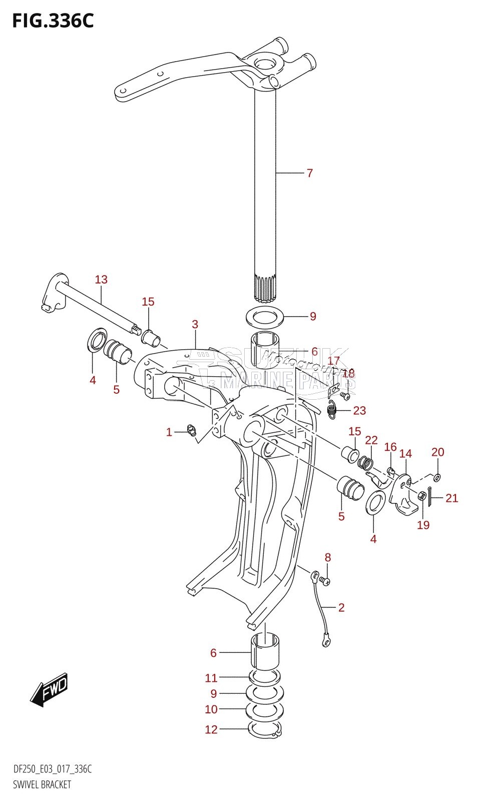 SWIVEL BRACKET (DF225T:E03:(X-TRANSOM,XX-TRANSOM))