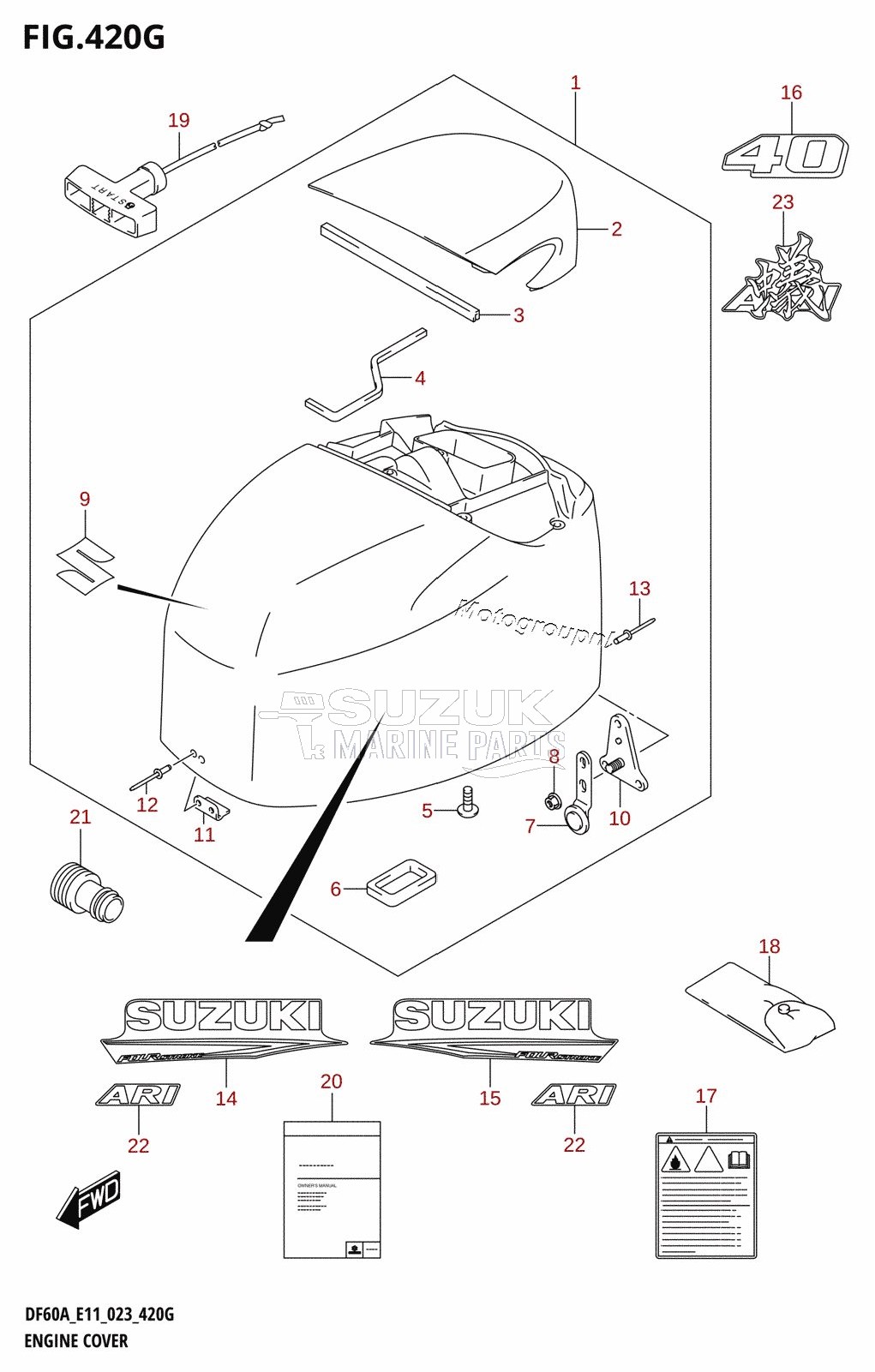 ENGINE COVER (DF40ASVT:E34:(022,023))